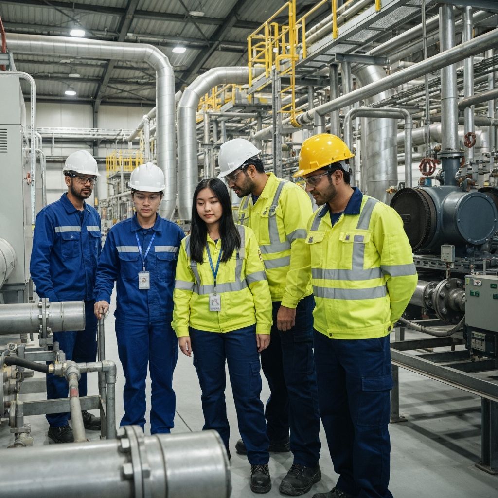 Airroutine team of HVAC technicians working at a commercial facility